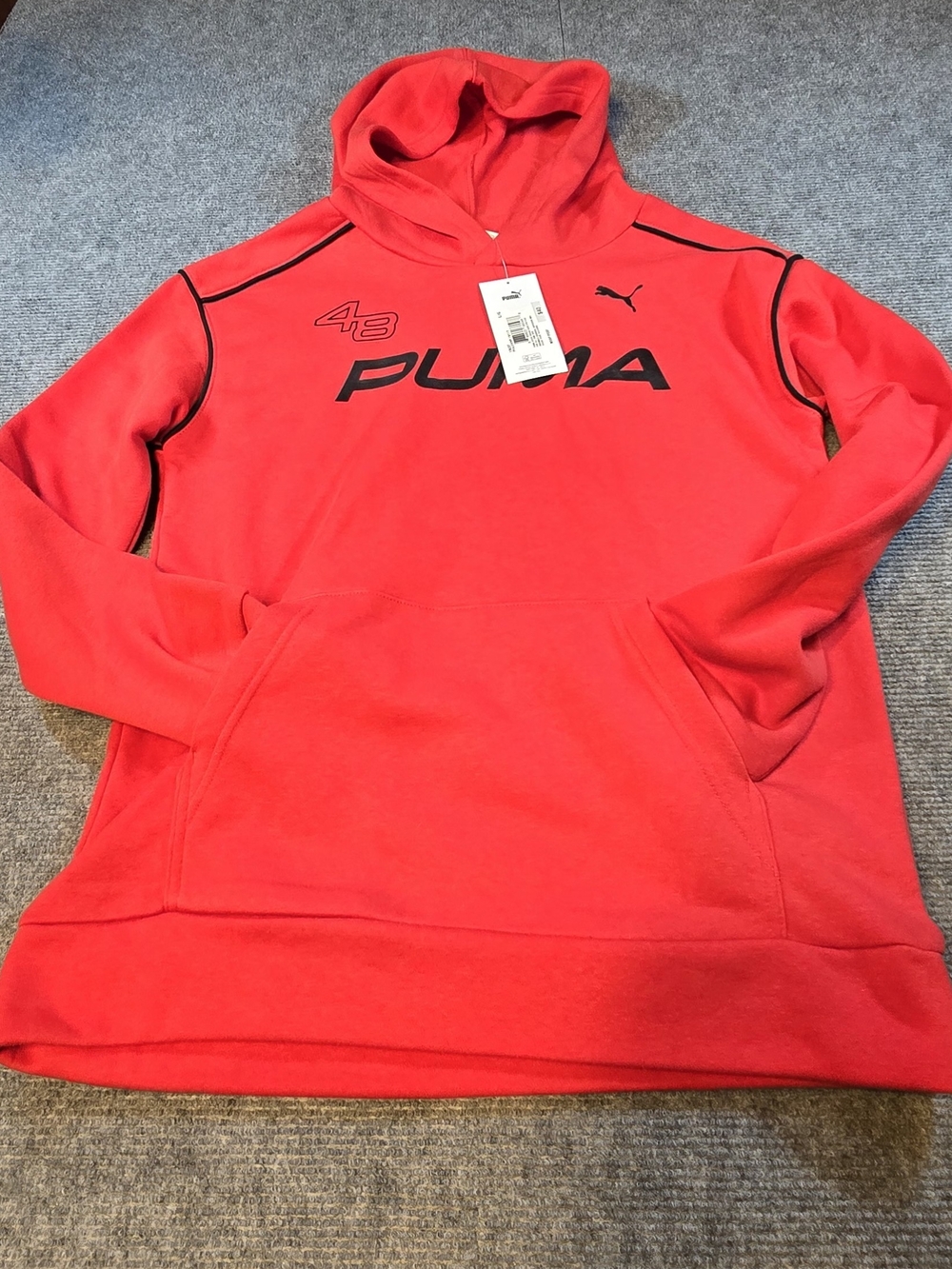 PUMA Speed Squad Pack Boys Large Red Black Fleece Pullover Hoodie NWT